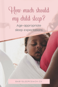 Confused about all the different advice you're getting about your child's sleep? How much should my baby sleep? What is normal at what age? Here are the age-appropriate sleep expectations laid out by a sleep coach. #babysleeptips #sleeptraining #sleepcoaching #sleeptips #babysleep