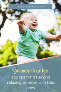 Has the summer heat and activities thrown off your baby's sleep schedule and keeping you up at night? Here are my top summer sleep tips that will help you get the rest you and your little one get the rest you need despite the heat. #babysleeptips #summerwithbaby #summerfunwithkids #sleeptips #sleepcoaching #parentingtips